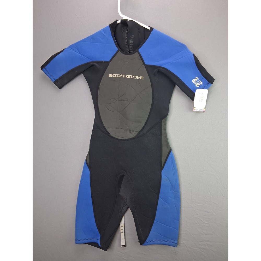 Body Glove Wetsuit Springsuit Junior 8 Blue Black Short Sleeve 2mm Back Zip